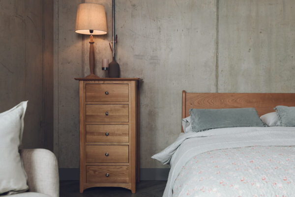 5 drawer chest classic oak range