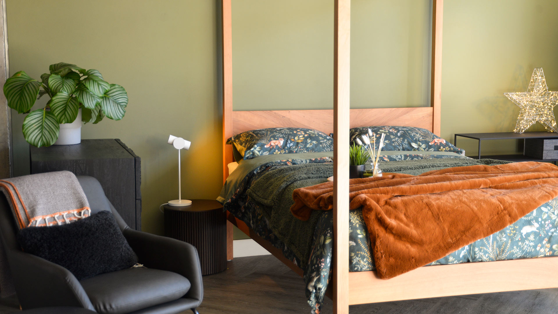 Autumn Get The Look wide shot sled base chair with cherry Kelham