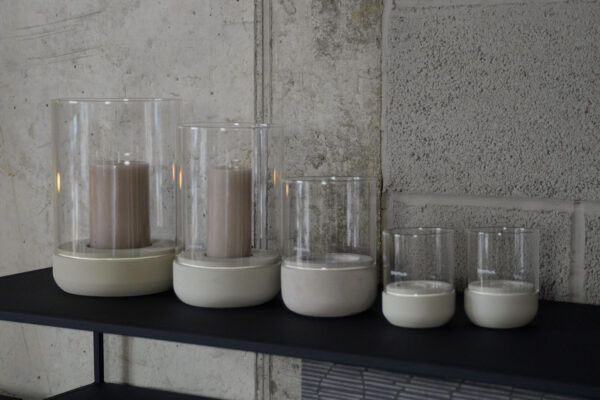 Blomus Concrete Glass Candleholders ALL Sizes in a row