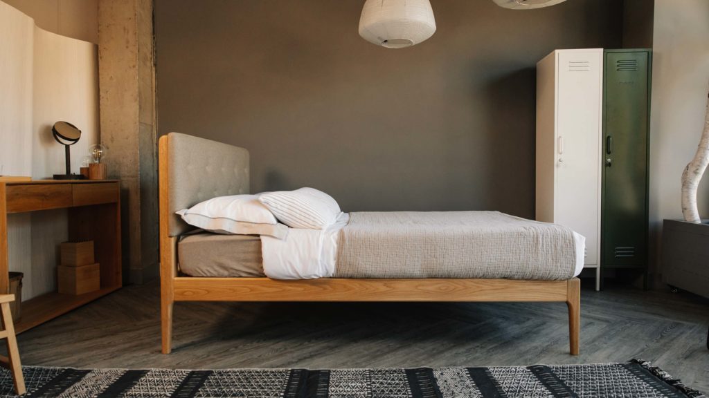 Bloomsbury modern upholstered bed side view scaled