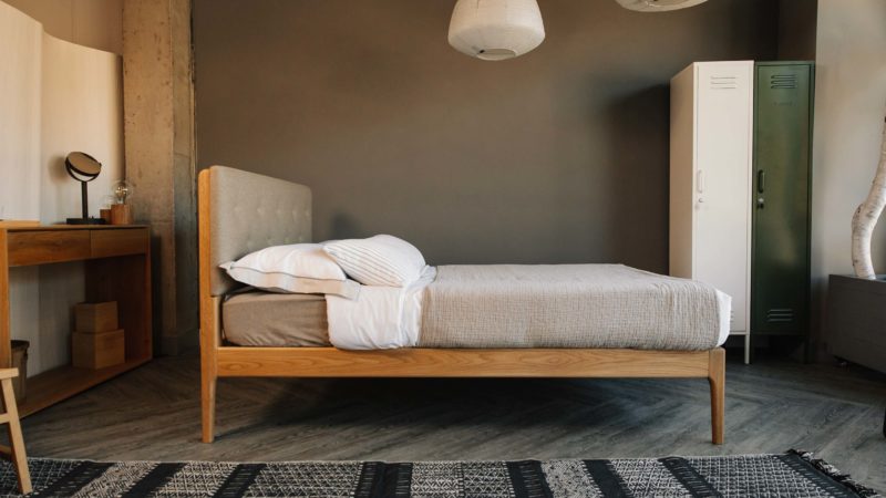 Bloomsbury modern upholstered bed side view scaled