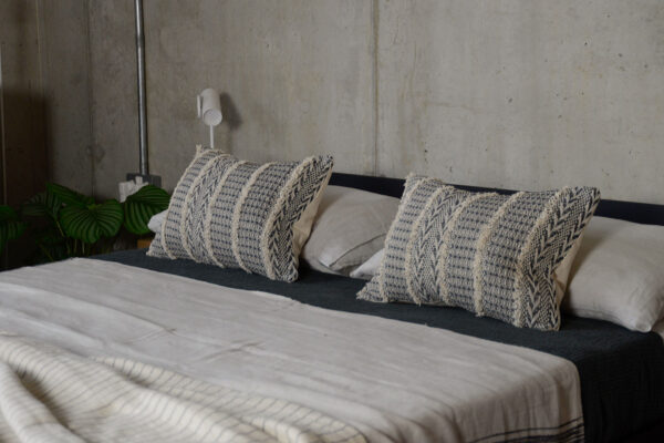 Geometric Boho Cushions on Black Ash Kyoto