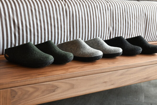 Glerups Felt Slippers with Rubber Soles - 3 Colours