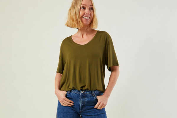 Khaki drape Tshirt