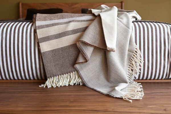 Merino Lambswool Throws - Coffee Colours
