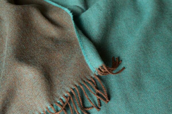McNutt Teal Brown Reversible Throw Both Sides