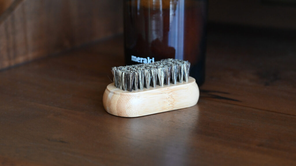 Nail brush from Meraki. Upside down to show bristles.