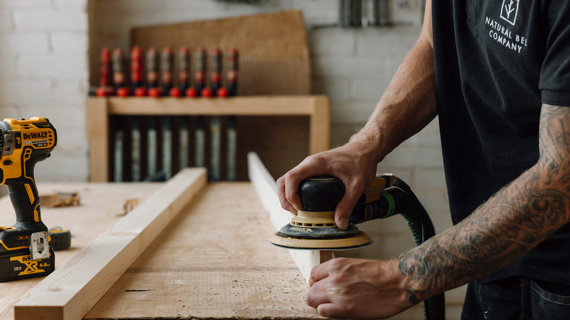NBC workshop wood workers sanding