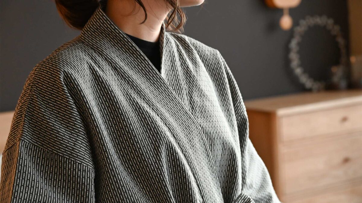 Spa Robe Pattern Organic Spa Robe - Natural Bed Company