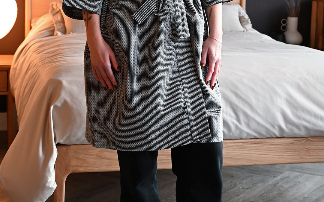 Spa Robe Pattern Organic Spa Robe - Natural Bed Company