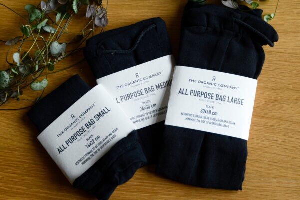 Organic Reusable Bags Black Set