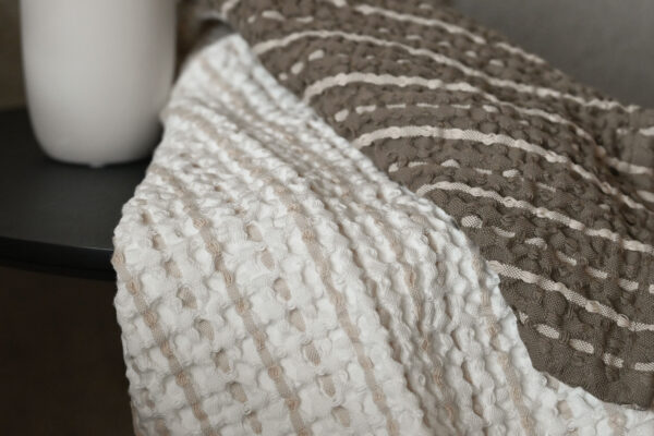 Organic Cotton Waffle Stripe Towels