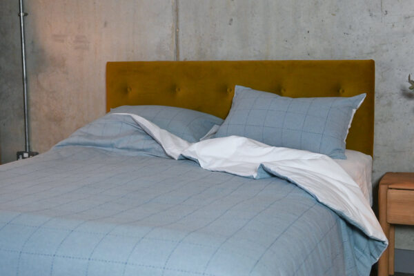 Pale Blue Squares Cotton Duvet Set