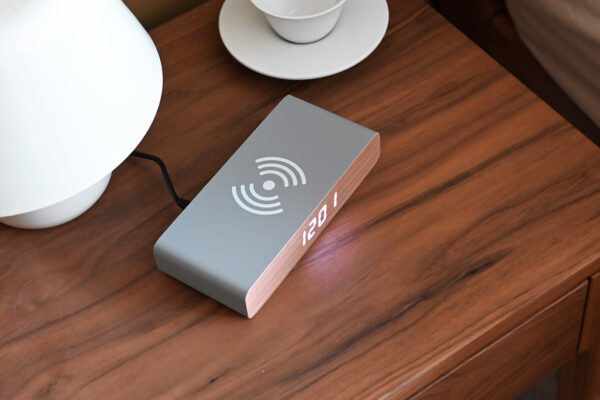 Grey Slimline Alarm Clock