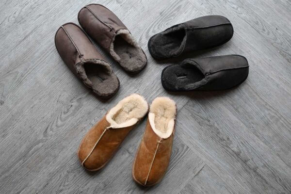 Hugo sheepskin slippers from Shepherd. All three colours.