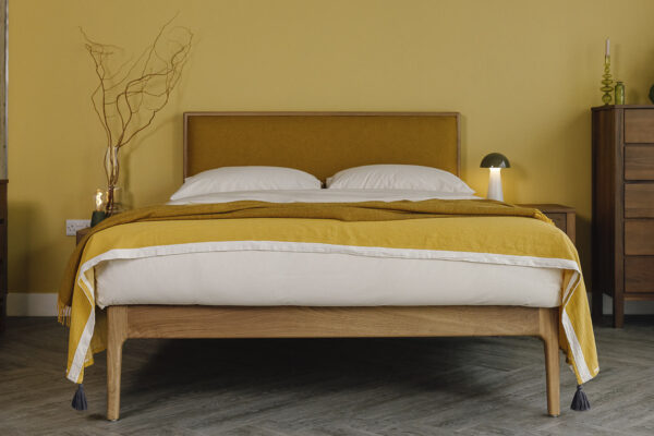 Carlisle Bed with a Wool Covered Headboard