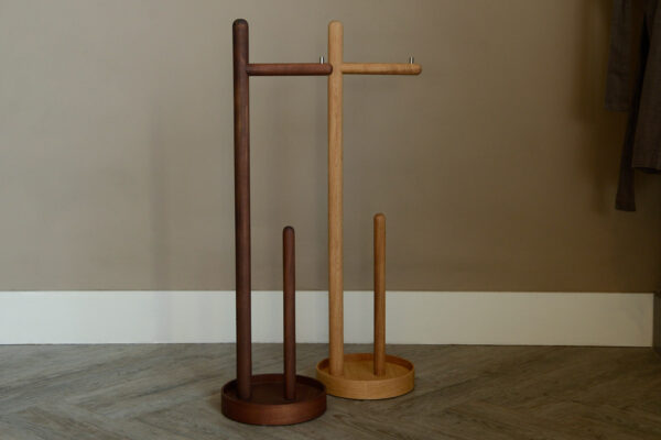 Wireworks Toilet Roll Holder Oak and Walnut Wide