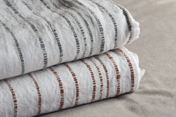 Woven Stripe Throws cotton STACK 1
