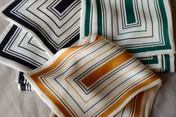 art deco look silky scarves