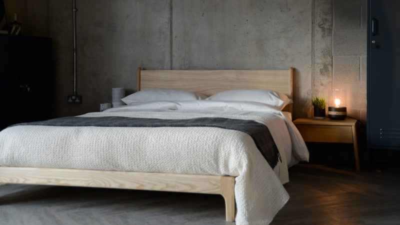ash Carnaby low bed with tall headboard