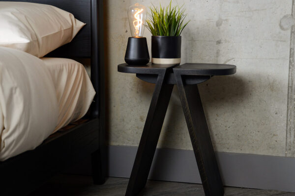 avio stool dark brown finish with outdoor humble lamp