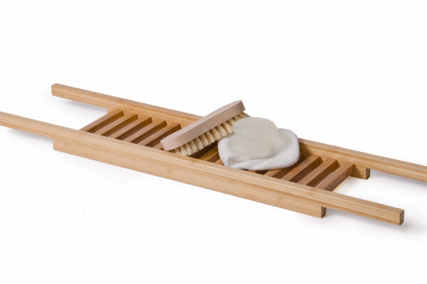 bamboo bath bridge side with tools