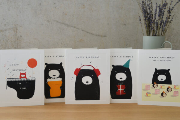 Set of Five Bear Cards