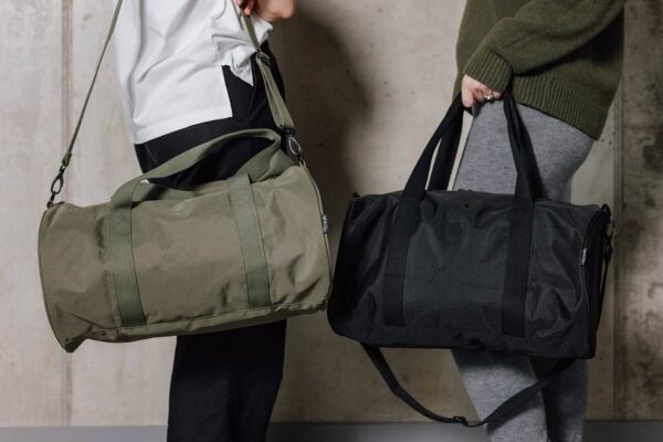black and olive duffle bags