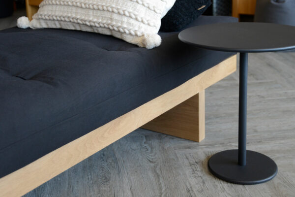 black circular side table by blomus