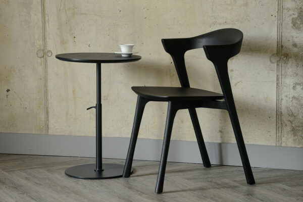 black round top side table height adjustable