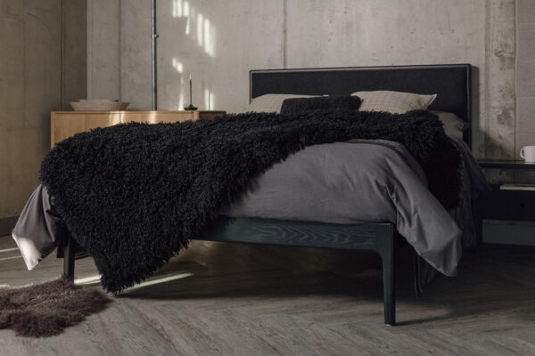 Black Faux Afghan Throw