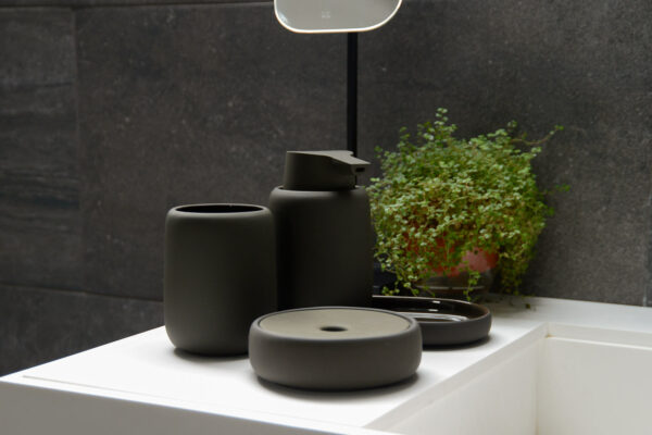 blomus dark olive bathroom accessories