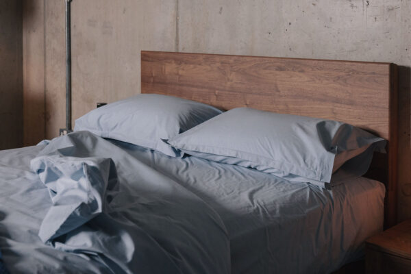 blue chambray bedding