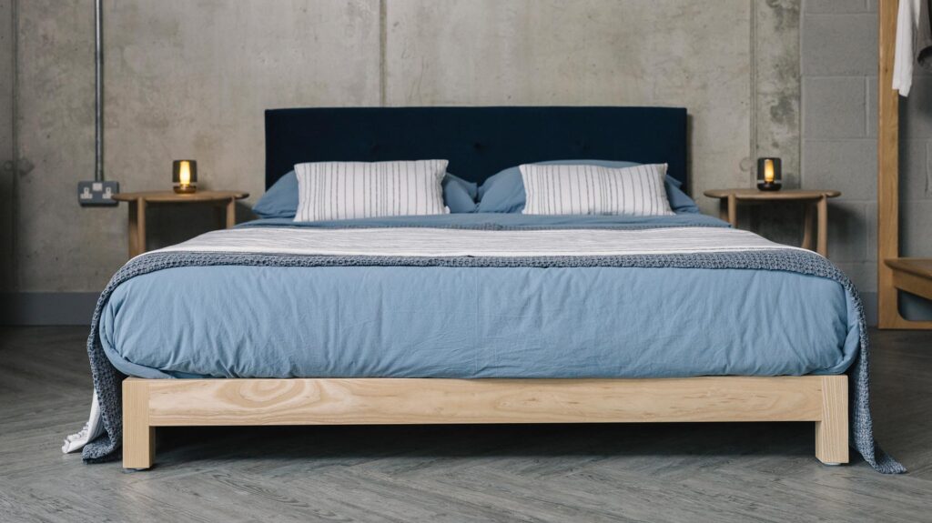 blue stonewash bedding on ash Iona
