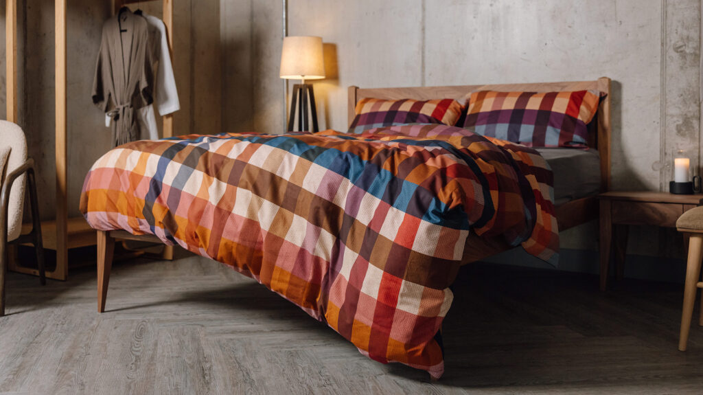 bold autumnal check duvet set