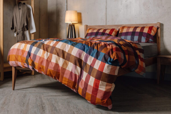 bold autumnal check duvet set