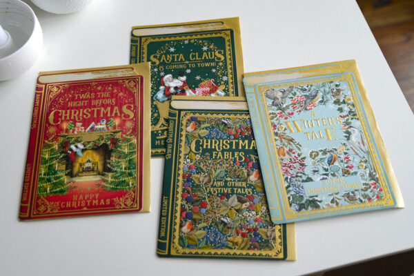 book inspired christmas cards