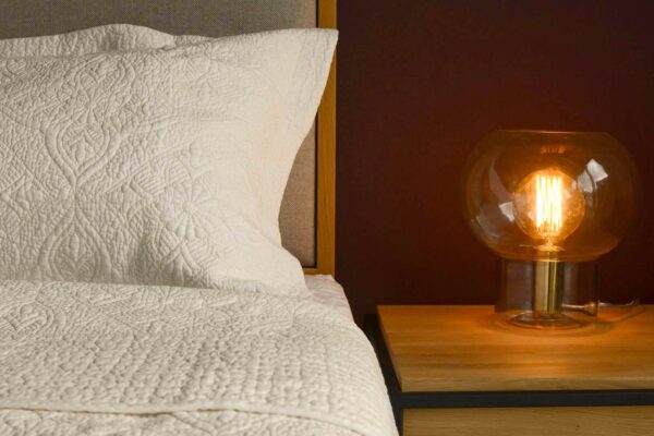 cream pillowcases and bedspread set