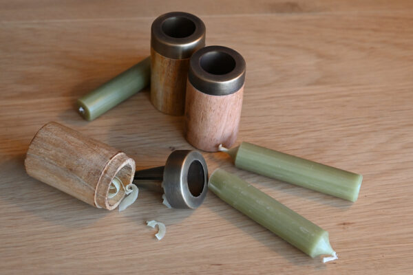 candle sharpeners with short green candles.