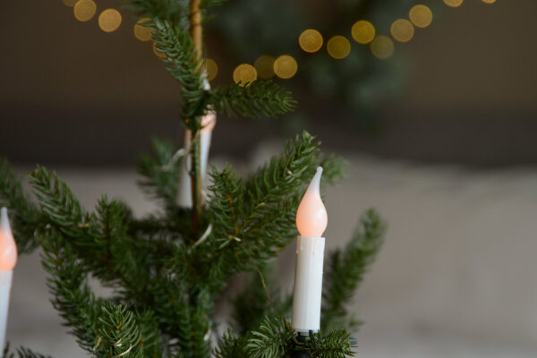 clip on wired candle decorations close up