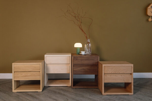 Cube - 2 Drawer Bedside Table