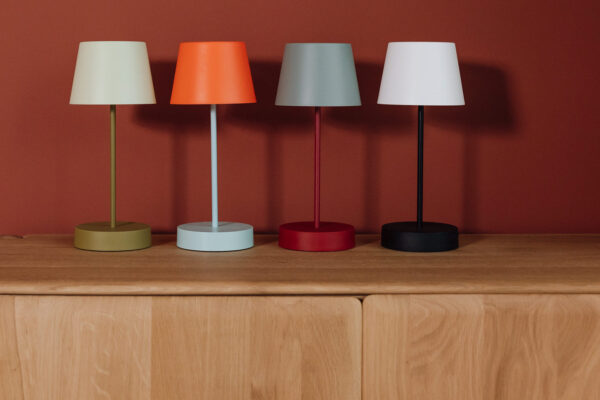 colourful LED lamps on stem