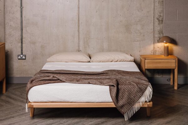 Quick Ship Oak Bed - Kingsize Osaka without Headboard