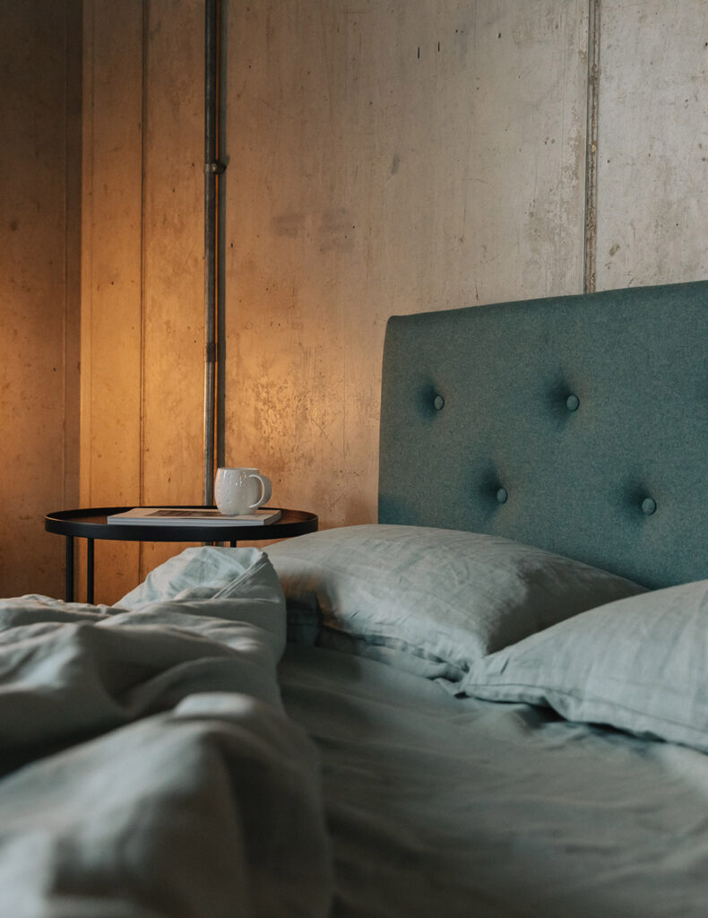 cosy sage linen on arran crumpled look portrait