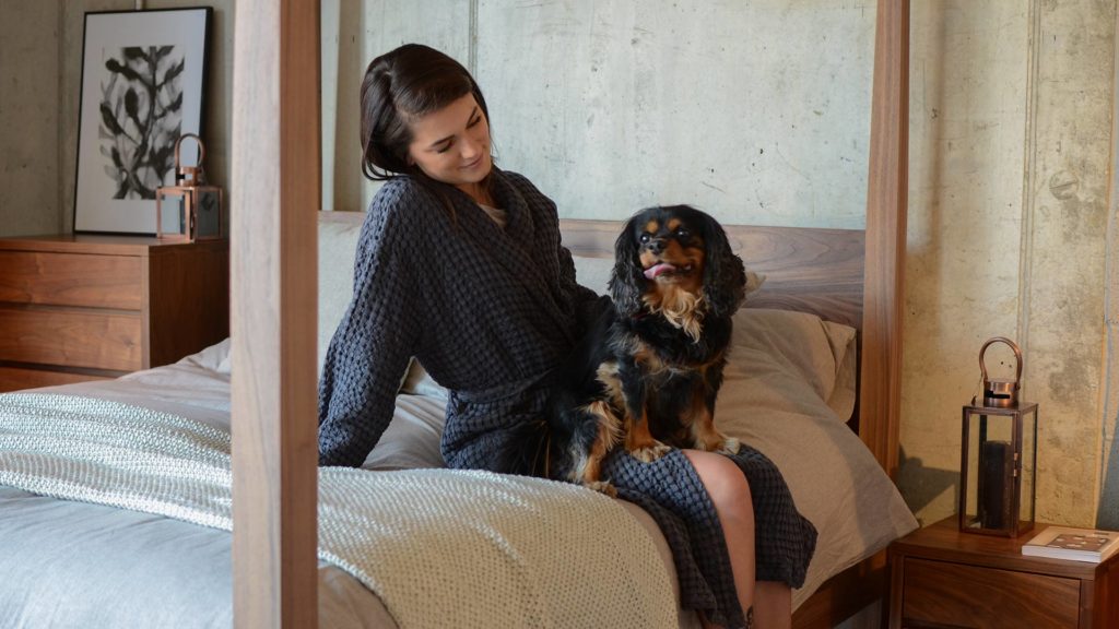 dark grey waffle robe unisex 1920c