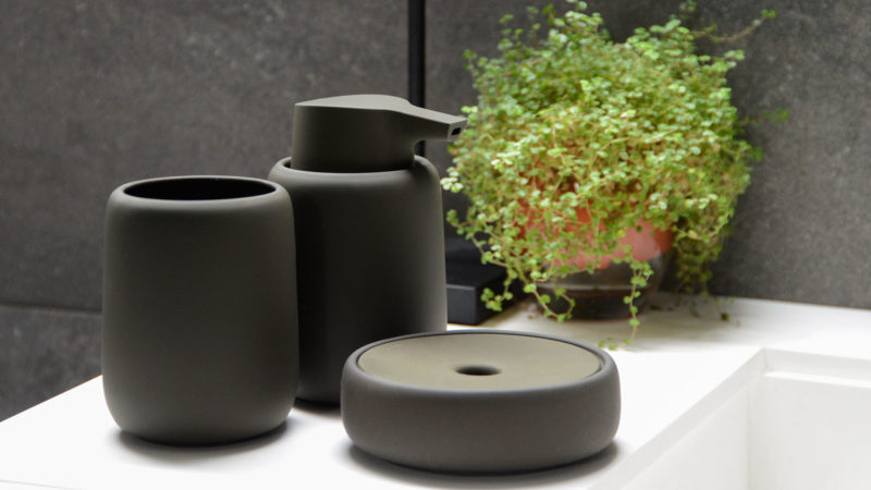 dark oilve bathroom accessories