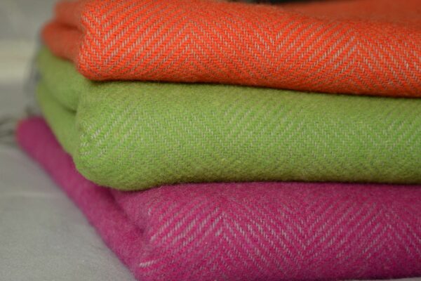dual colour herringbone throws in brights