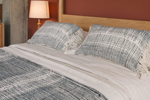 ecru and grey boho throw and cushions