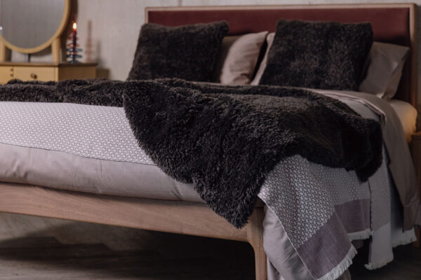 Curly Faux Fur Throw - Cocoa