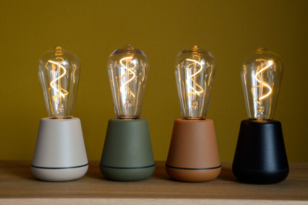 filament style lightbulb humble outdoor rechargeable lamps 4 colours